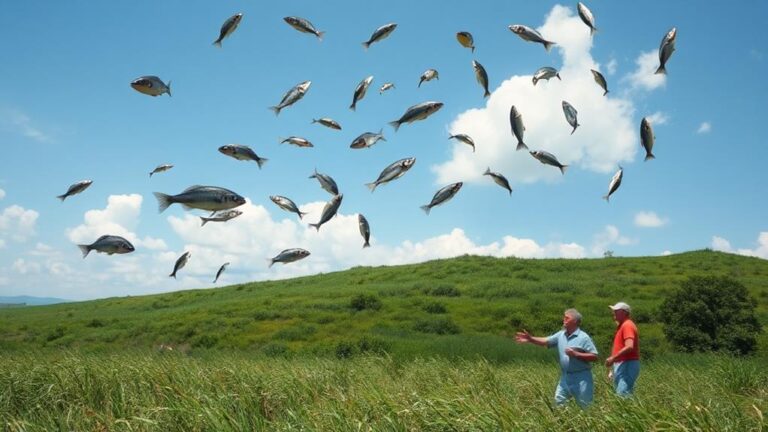 fish falling from sky